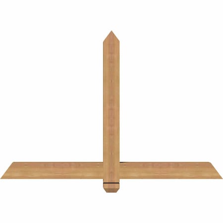 Ekena Millwork Eugene Smooth Timber Gable Bracket, Western Red Cedar, 48"W x 32"H x 3 1/2"D x 3 1/2"F, 16/12 Pitch GBW048X32X0404EUG00SWR